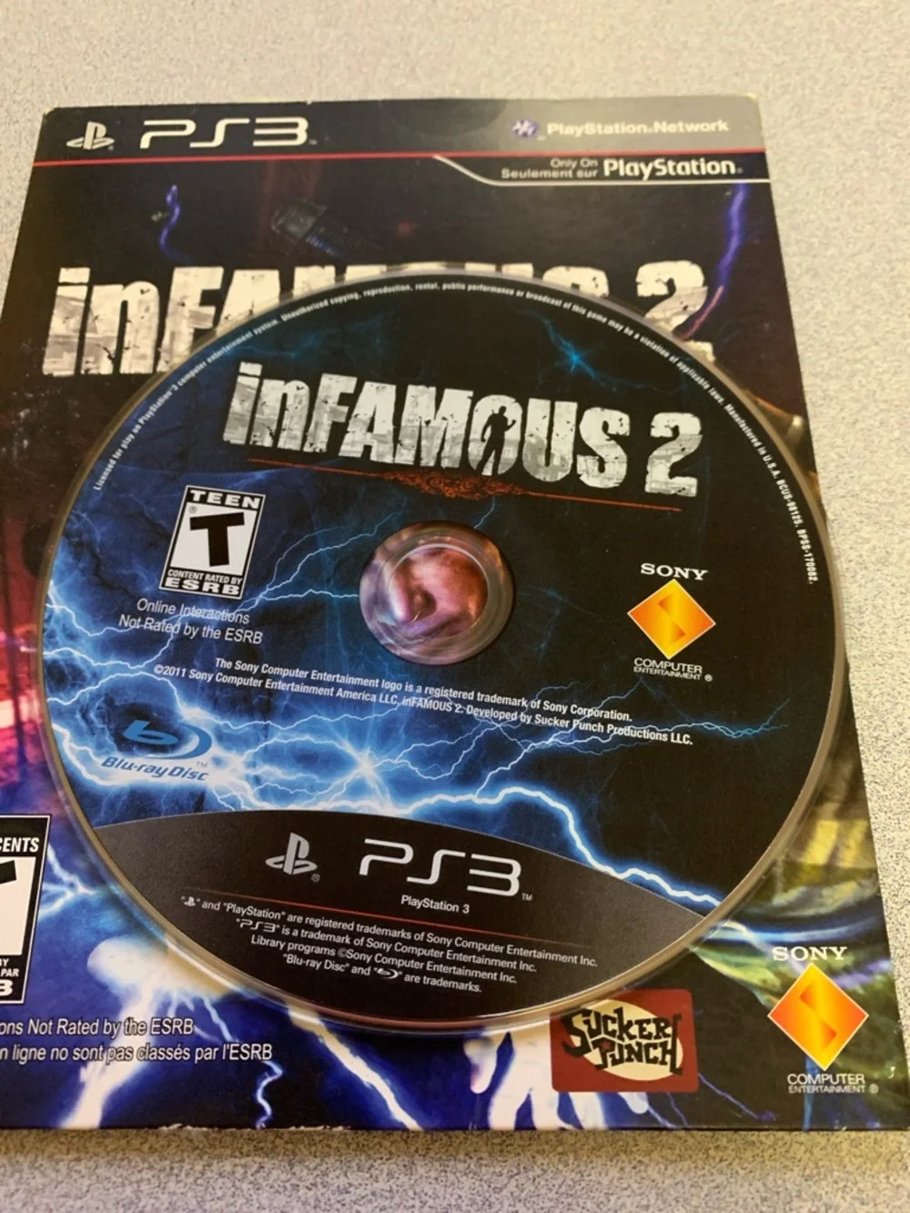 Sony PlayStation 3 PS3 - inFAMOUS 2 Game & cardboard Cover - Picture 2 of 4